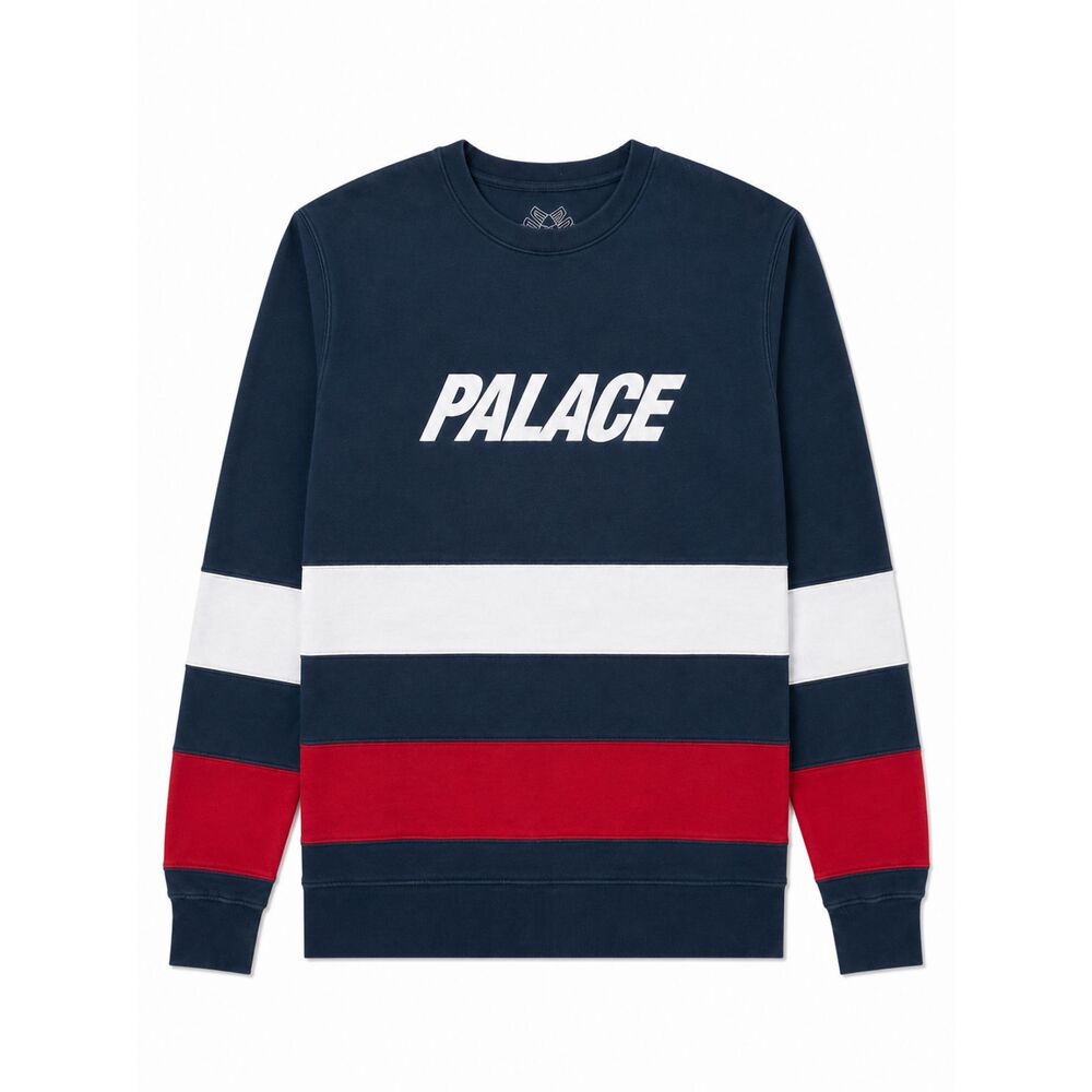Palace Crew Neck Sweatshirt Mens Medium Skate Board Red White Blue Pullover